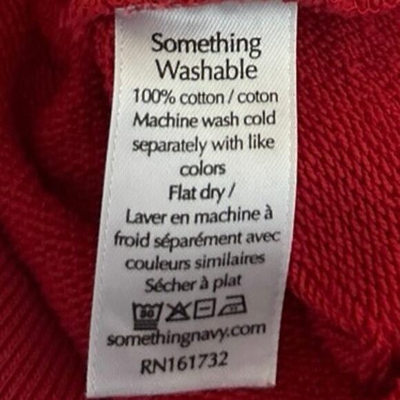 Something Navy Women's Red Crew Neck Long Sleeve Pullover Sweater Top Size XS - Picture 4 of 4